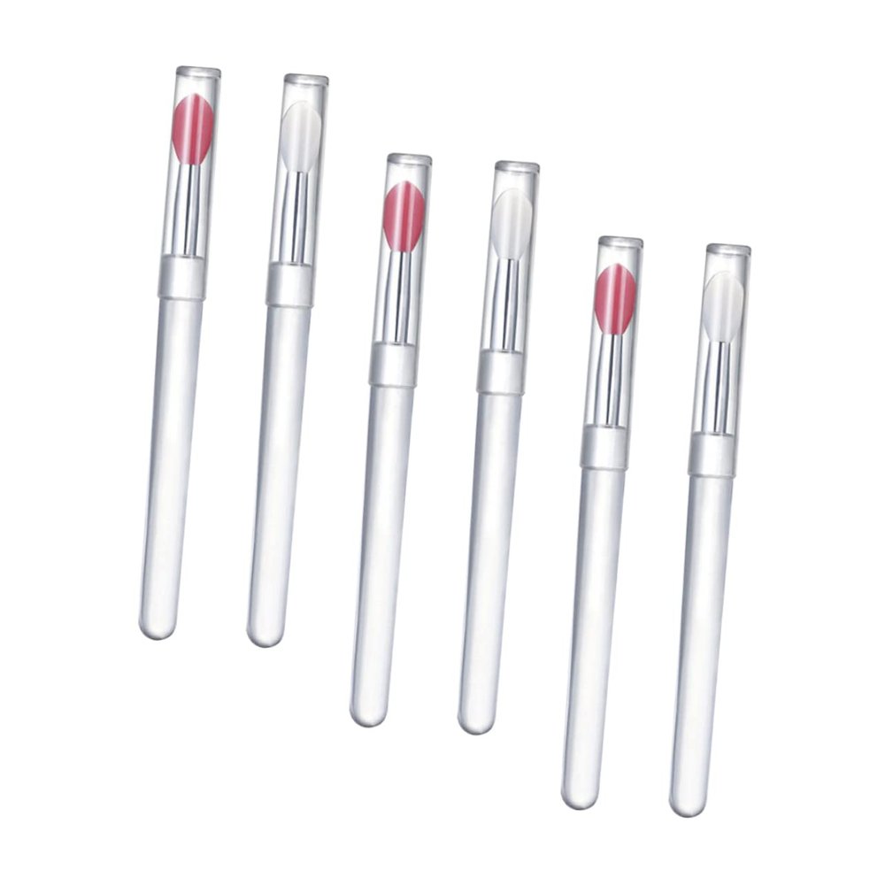 BELLIFFY 6pcs Portable Silicone Lip Brush Lids Lipstick Applicator for Application for Daily and