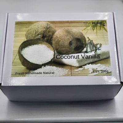 6 Luxury Bath Bomb Fizzies for Men and Women, XL 5 oz, US Made with Shea Butter, Vegan, Organic, Relaxing, Ultra Moisturizing, Great for Dry Skin, Giftable Box (Coconut Vanilla)