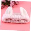 Didiseaon Cat Ear Headband for Girls Stylish Mask Cat Headwear Spa Headband Pink view 3