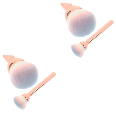 BELLIFFY 2pcs Cosmetic Powder Brush Ergonomic Handle for Loose Powder and Blush Application Convenient Makeup Tool for Daily Use for Nail Dust Removal and Makeup