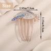 Aimimier Bridal Crystal Hair Comb for Women Leaf Hair Side Comb Rhinestone Inlaid Long Teeth Hair Piece Prom Wedding Hair Accessories (Blue) view 2
