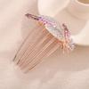 Aimimier Bridal Crystal Hair Comb for Women Leaf Hair Side Comb Rhinestone Inlaid Long Teeth Hair Piece Prom Wedding Hair Accessories (Purple) view 1