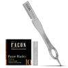 Facn Beard Razor for Men - Professional Beard Shaping Tool Grooming Kit with 11 Replacement Blades, Mustache Shaper, Edger & Lineup, Premium Precision Straight Edge Razor 100% Stainless Steel Blade view 1