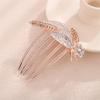Aimimier Bridal Crystal Hair Comb for Women Leaf Hair Side Comb Rhinestone Inlaid Long Teeth Hair Piece Prom Wedding Hair Accessories (Champagne) view 4