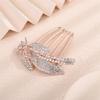 Aimimier Bridal Crystal Hair Comb for Women Leaf Hair Side Comb Rhinestone Inlaid Long Teeth Hair Piece Prom Wedding Hair Accessories (Clear) view 3