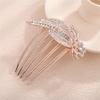 Aimimier Bridal Crystal Hair Comb for Women Leaf Hair Side Comb Rhinestone Inlaid Long Teeth Hair Piece Prom Wedding Hair Accessories (Clear) view 4