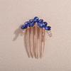 Aimimier Dainty Crystal Hair Side Combs Sparkly Rhinestone Long Teeth Comb Bridal Hair Pieces Wedding Hair Accessories for Women (Blue) view 2