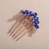 Aimimier Dainty Crystal Hair Side Combs Sparkly Rhinestone Long Teeth Comb Bridal Hair Pieces Wedding Hair Accessories for Women (Blue) view 3