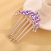 Aimimier Dainty Crystal Hair Side Combs Sparkly Rhinestone Long Teeth Comb Bridal Hair Pieces Wedding Hair Accessories for Women (Purple) view 2