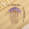 Aimimier Dainty Crystal Hair Side Combs Sparkly Rhinestone Long Teeth Comb Bridal Hair Pieces Wedding Hair Accessories for Women (Purple) view 3