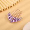 Aimimier Dainty Crystal Hair Side Combs Sparkly Rhinestone Long Teeth Comb Bridal Hair Pieces Wedding Hair Accessories for Women (Purple) view 4