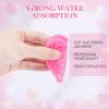 120 Pcs Compressed Facial Sponges with Container, Disposable Natural Face Sponges Round Soft Pads with Container for Washing Face Cleansing Exfoliating Esthetician Makeup Removal Travel (Heart, Pink) view 4