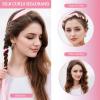 40PCS Trendy Stuff Gifts Set for Teen Girls -Makeup Brushes Set + Blending Sponges + Silk Heatless Curling Set + Jewelry Set & Skincare Headbands | Birthday Gift for Daughter, Niece, Her (Pink) view 4