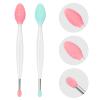 Unaone Lip Scrub Brush - 2 PCS Dual-ended Lip Scrubber Exfoliator and Silicone Lip Brush, 3-in-1 Silicone Lip Scrub Tool Lip Mask Applicator, Gentle Exfoliator & Applicator for Soft view 1