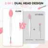 Unaone Lip Scrub Brush - 2 PCS Dual-ended Lip Scrubber Exfoliator and Silicone Lip Brush, 3-in-1 Silicone Lip Scrub Tool Lip Mask Applicator, Gentle Exfoliator & Applicator for Soft view 2