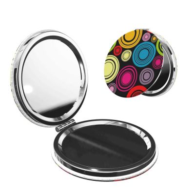 ZALAAUO Portable Travel Double-Sided Mirror Makeup Artist Hand Mirror Essential for Men and Women Coloured Circles