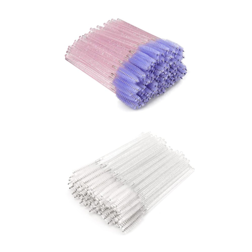 200PCS Eyelash Mascara Brushes, Disposable Lash Spoolies, Crystal Eyelash Brush Makeup Kits for Eyelash Extensions and Eyebrow Brush
