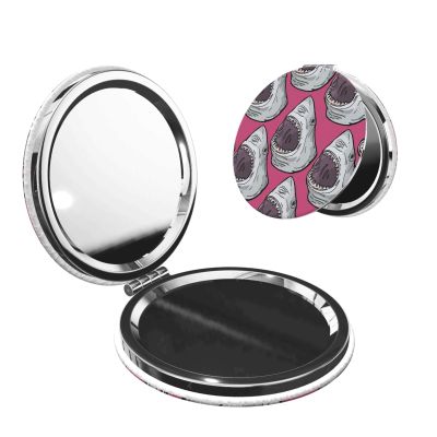 ZALAAUO Portable Travel Double-Sided Mirror Makeup Artist Hand Mirror Essential for Men and Women Shark