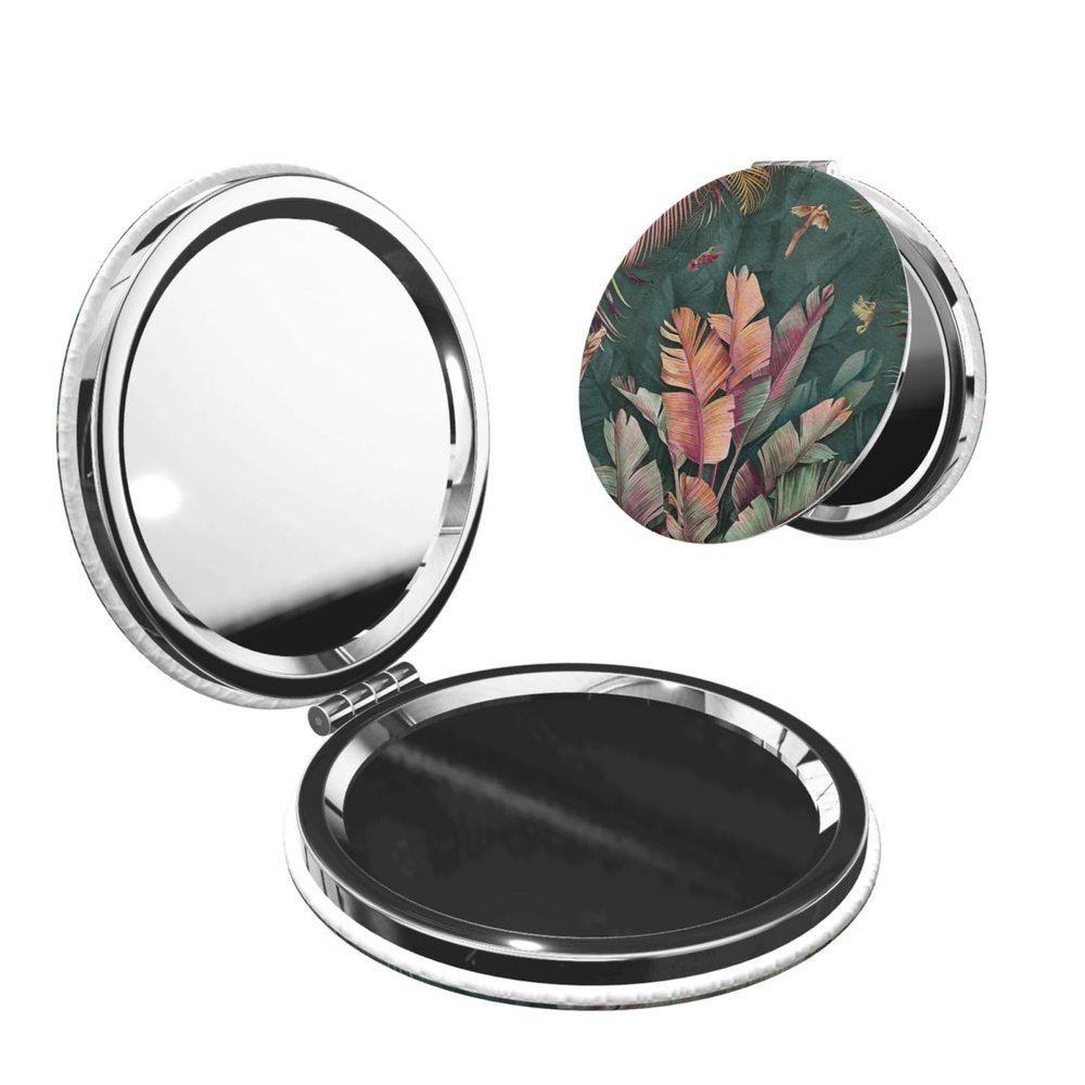 ZALAAUO Portable Travel Double-Sided Mirror Makeup Artist Hand Mirror Essential for Men and Women A Bird in The Bush