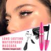Black Telescopic Mascara Set,3PCS Black Mascara Volume and Length for Eye Makeup,Waterproofing No Clumping,No Smudging Curly Lash Cream with Eyelash Curlerr(C) view 2