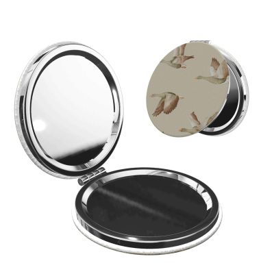ZALAAUO Portable Travel Double-Sided Mirror Makeup Artist Hand Mirror Essential for Men and Women Flying Geese
