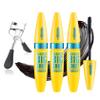 Black Telescopic Mascara Set,3PCS Black Mascara Volume and Length for Eye Makeup,Waterproofing No Clumping,No Smudging Curly Lash Cream with Eyelash Curler(B) view 1