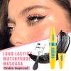 Black Telescopic Mascara Set,3PCS Black Mascara Volume and Length for Eye Makeup,Waterproofing No Clumping,No Smudging Curly Lash Cream with Eyelash Curler(B) view 2