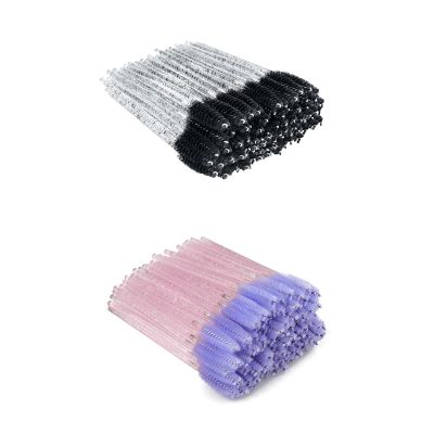 200PCS Eyelash Mascara Brushes, Disposable Lash Spoolies, Crystal Eyelash Brush Makeup Kits for Eyelash Extensions and Eyebrow Brush