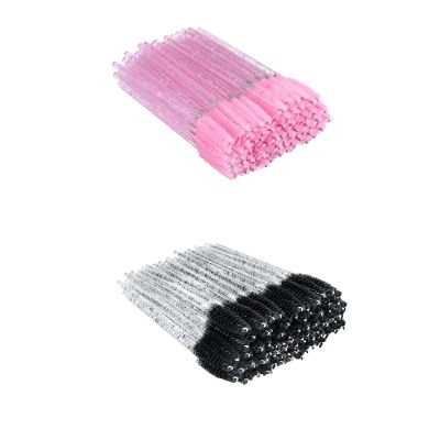 200PCS Eyelash Mascara Brushes, Disposable Lash Spoolies, Crystal Eyelash Brush Makeup Kits for Eyelash Extensions and Eyebrow Brush