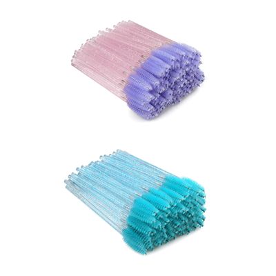 200PCS Eyelash Mascara Brushes, Disposable Lash Spoolies, Crystal Eyelash Brush Makeup Kits for Eyelash Extensions and Eyebrow Brush