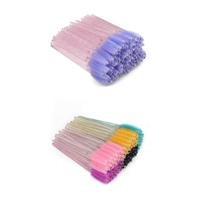200PCS Eyelash Mascara Brushes, Disposable Lash Spoolies, Crystal Eyelash Brush Makeup Kits for Eyelash Extensions and Eyebrow Brush