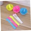 Didiseaon 3set Diy Facial Mask Mixing Tool Set Kit with Bowl Brush Spoon Skincare Routine Pink Yellow Blue and Homemade Facial Masks view 2