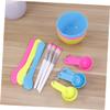 Didiseaon 3set Diy Facial Mask Mixing Tool Set Kit with Bowl Brush Spoon Skincare Routine Pink Yellow Blue and Homemade Facial Masks view 3