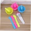 Didiseaon 3set Diy Facial Mask Mixing Tool Set Kit with Bowl Brush Spoon Skincare Routine Pink Yellow Blue and Homemade Facial Masks view 4
