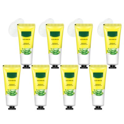 Fusang 8Pcs Organic Aloe Vera Gel for After Sun Skin Care,Natural Moisturizing Aloe Vera Gel for Face & Body,Easy to Portable Face Moisturizer,Travel Size Pure Vera Aloe Gel for all Skin Types J