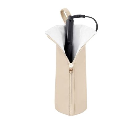 Tassteen Hot Iron Holder & Mat, Heat Heat ResistingTravel Bag for Curling Iron, Flat Iron - Hair Tool Organizer for Home Beige