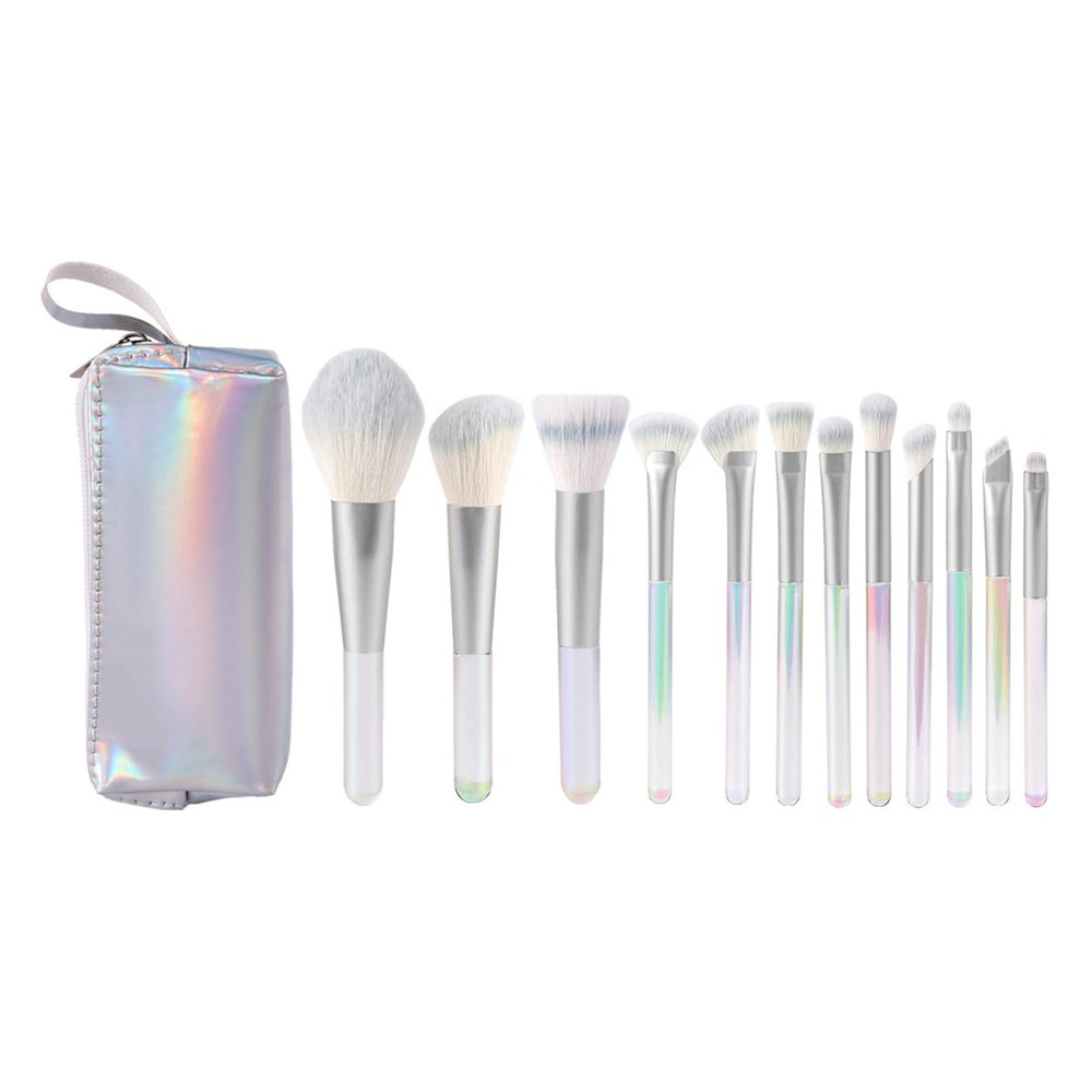 12Pcs Crystal Makeup Brush Set Eye Makeup Brushes Natural Bristles Foundation Kabuki Travel Make up Brushes sets