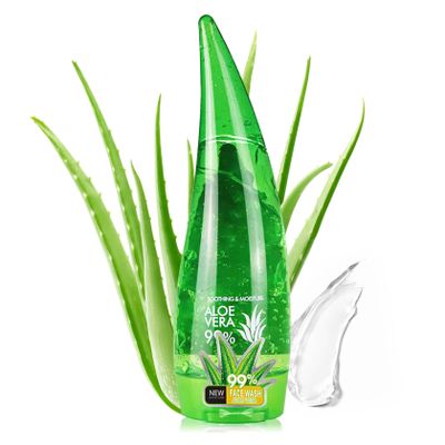 Fusang Organic Aloe Vera Gel for After Sun Skin Care,Natural Moisturizing Aloe Vera Gel for Face & Body,Easy to Portable Face Moisturizer,Travel Size Pure Vera Aloe Gel for all Skin Types 260 ml B
