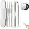 10 Pcs Acssart Blackhead Remover Tools, Acssart Stainless Steel Blackhead Remover Kit, Pimple Popper Tool Kit, Blackhead Tweezers with 15x Magnifying Glass, Metal Case view 1