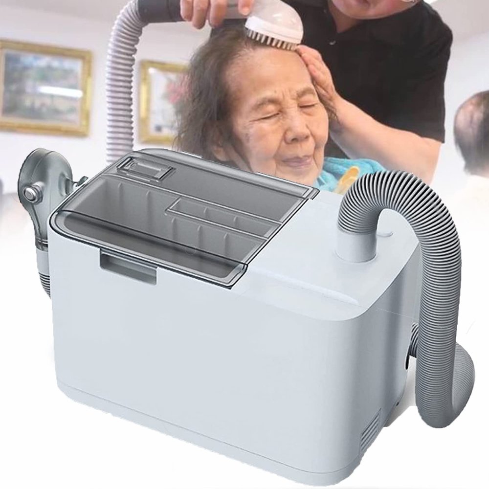 QUGURLID Electric Hairdressing Machine, Portable Electric Shampoo Machine w/Large Capacity Water Tank, Dual Use for Shampooing&Bathing