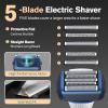 5-Blade Cordless Electric Razor for Men, 2-Speed Electric Shavers for Men Face, Close Shaving Men's Foil Shaver for Coarse Hair Wet/Dry USB-C Fast Charging &100 Min Runtime - Travel-Ready & Giftable view 2