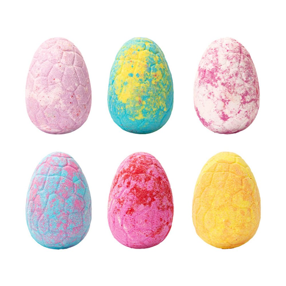 6PCS Dinosaur Bath Bombs Kit with Safe Organic Ingredients for Colorful Fizzy Bath Time Fun (Blue)