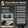 5-Blade Cordless Electric Razor for Men, 2-Speed Electric Shavers for Men Face, Close Shaving Men's Foil Shaver for Coarse Hair Wet/Dry USB-C Fast Charging &100 Min Runtime - Travel-Ready & Giftable view 2