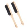2pcs Beard Brush, Grooming Hair Debris Eliminator, Hair Sweeping Beard Brush, Men Beard Styling Mustache Brush for Beard Trimming - Bamboo Handle, Remove view 1