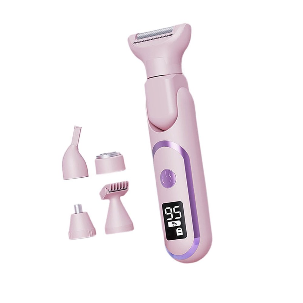 harayaa Woman Electric Shaver Bikini Trimmer Smooth and Silky Full Body Shaver Nose Hait Trimmer for Armpit Long and Short Hair Salon, Pink