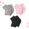 AUTSUPPL 3pairs Comfortable Gel Heel Socks Ankle Socks for Foot Moisturization Grey view 3
