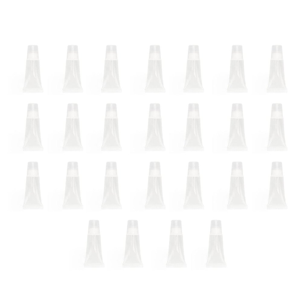 Brrnoo compatible with Empty Refillable Lip Gloss Tubes Clear Soft Cosmetic Containers 25pcs 5ml for Shampoo Body Lotion Wand