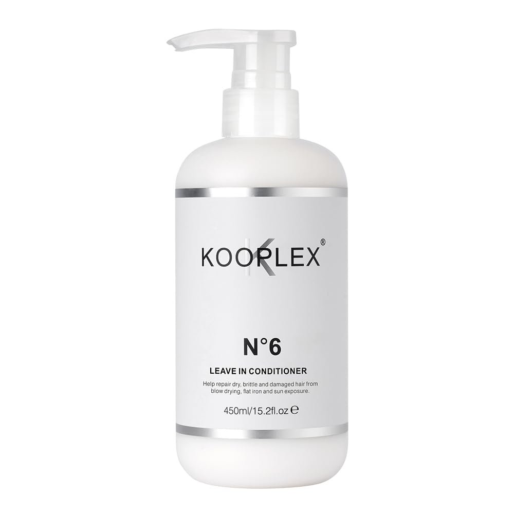 KOOPLEX No.6 Professional Leave-In Conditioner - Lightweight Detangler & Heat Protectant Repairs, Strengthens & Protects Dry, Color-Treated & Frizz-Prone Hair 15.02fl.oz/450ml.