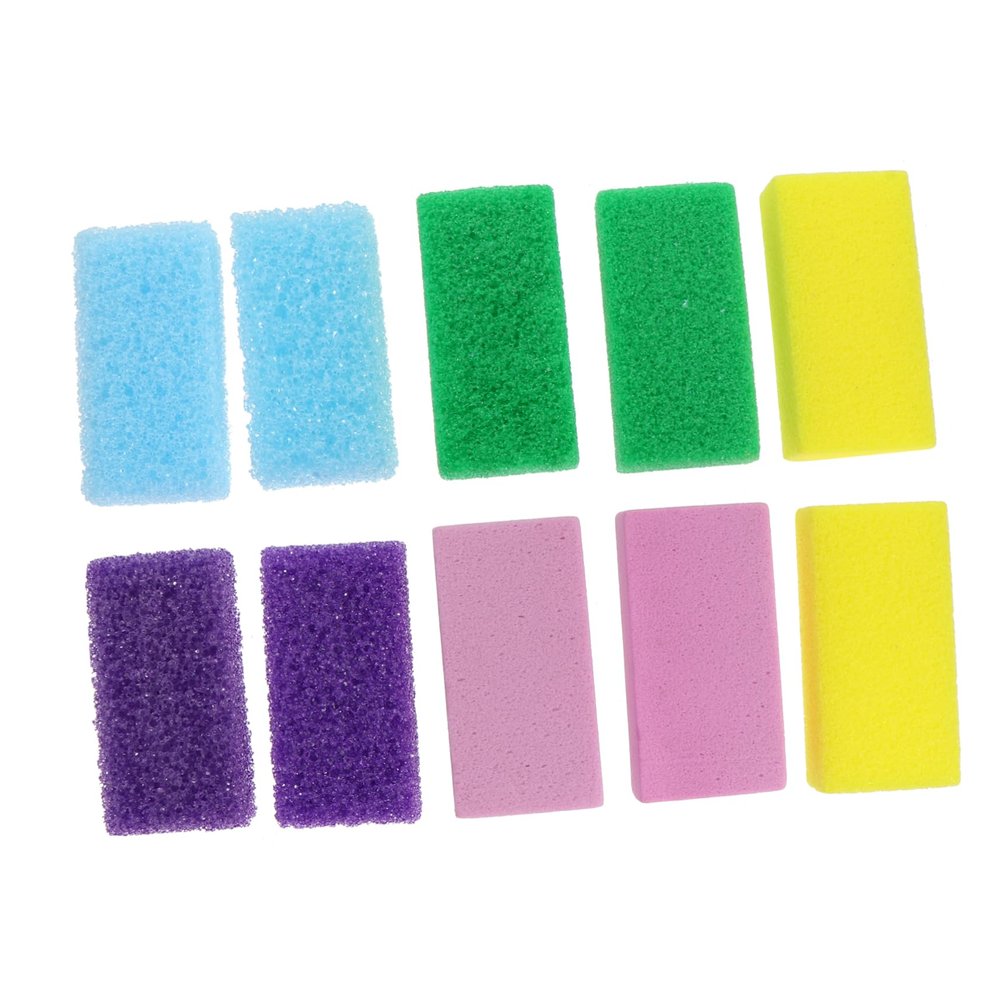 Didiseaon 10pcs Double-Sided Pu Pumice Stone for Foot Care Callus Remover Scrubber for Home and Travel Use Softens Skin Warm Water Soak Comfortable Grip for Easy Handling