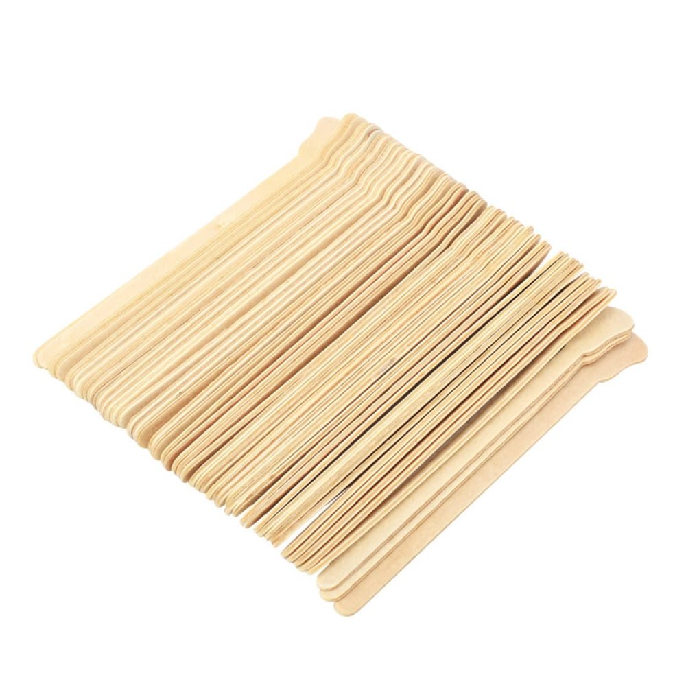 Didiseaon 100pcs Wooden Wax Mixing Sticks Disposable Waxing Spatulas for Hair Removal Compatible with Hot and Strip Wax for Salon and Home Use
